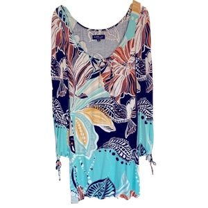 ABS Collection Allen B.Schwartz Tropical Print Dress Size Small